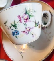 H &amp; Co L Haviland Limoges France Teacups and Saucers Songbirds 8 Pieces - $48.51