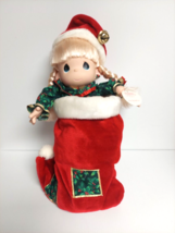 1998 Precious Moments Christmas Eve Holiday Stocking Doll 16” with  Box ... - $14.84