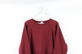 Vintage 80s Streetwear Womens Large Faded Blank Crewneck Sweatshirt Burgundy USA - $44.50