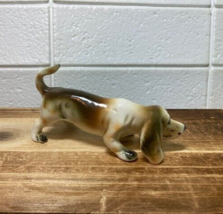Vintage Porcelain Bassett Hound Bloodhound Dog Figurine 4” Collectible - £8.51 GBP