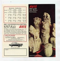 Avis Rent a Car 1971 Rates Brochure Germany in German and English  - £13.41 GBP