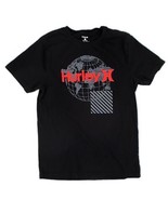 Hurley T Shirt Mens Small Black World Earth Globe Logo Skate Surf - $9.88