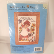 NOS Cross Stitch Kit - Children are the Gift of the Lord  #5094 Sunflowers Apron - $9.41