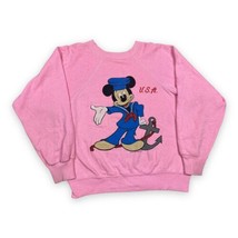 Vtg Walt Disney Production Sailor Mickey Mouse USA Pink Raglan Sweatshir... - $38.12