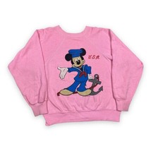 Vtg Walt Disney Production Sailor Mickey Mouse USA Pink Raglan Sweatshir... - £30.54 GBP