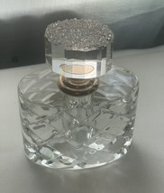 Clear Cut Glass  Perfume Bottle w/  Top /Lid- Glass Applicator - Empty- Reusable - £8.98 GBP