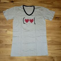 "Cool" Hearts Sleepshirt Oversized T Shirt in Bag V Neck Women L XL NEW - $19.79