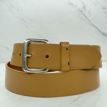 Express Brown Vintage Genuine Italian Leather Belt Size Large L Made in USA - $19.79