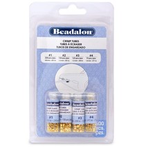 Crimp Tubes Variety Pack Sizes 1, 2, 3 & 4 600/Pkg-Gold-Plated (Pack of 1) - $37.99
