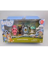 Bluey &amp; Friends 4 Pack - Poseable Figures Bluey, Snickers, Coco &amp; Honey NIB - $21.77