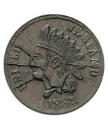 1863 Broas Pie Baker, New York, NY Die Clash Marks on Both Sides High Gr... - $246.59