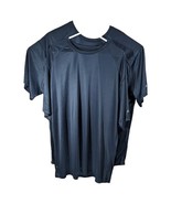 Mens Plain Navy Blue Workout Shirts 2XL XXL Polyester Short Sleeve Crew ... - $29.70