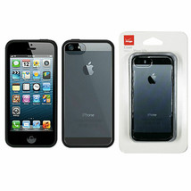 Case for iPhone 5 5S Verizon OEM Shell Silicone Rubber Cover Clear Black Edge SU - £7.12 GBP