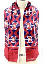 Christian Dior Signature Scarf Navy Wine VTG Authentic 27&quot; w x 8&quot; Italy ... - $722.61 MXN