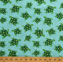Cotton Sea Turtles Nautical Ocean Teal Cotton Fabric Print by the Yard D769.58 - £11.05 GBP