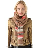 JUICY COUTURE PALE LINEN YARN WOOL SCARF $148 - £67.25 GBP