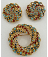 Vintage 1960&#39;s Sarah Coventry Demi Parure Brooch &amp; Clip On Earrings Set ... - £39.27 GBP