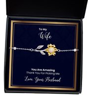 Valentines Sunflower Bracelet Gift from Husband to My Soulmate The Day I Met You - £39.52 GBP