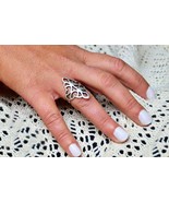 Boho Vintage Ring, Gypsy Style, Adjustatable Ring For Women, Dainty Carv... - £13.54 GBP