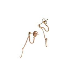 Anyco Earrings Fashion Bohemian Rose Gold Link Chain Bead Stud Chic Classic Part - £16.94 GBP