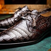 Lacio Genuine Caiman Crocodile Shoes Brown image 9
