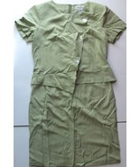 Jennifer James Green Faux 2 Pc Dress Rayon Blend Short Sleeve Knee Lengt... - $16.83