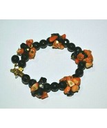 VINTAGE SET CORAL , CARNELIAN  AND BLACK AGATE BRACELET &amp; NECKLACE - €73,87 EUR