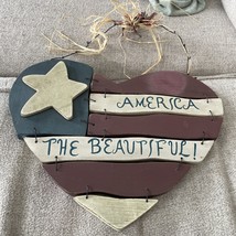 America The Beautiful! Wall Decor American Flag Themed Wire Thread For H... - $9.88