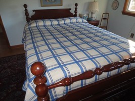 Unused STEVENS WOVEN WAFFLE Cotton PLAID BEDSPREAD w/Original Label - 90... - $127.71