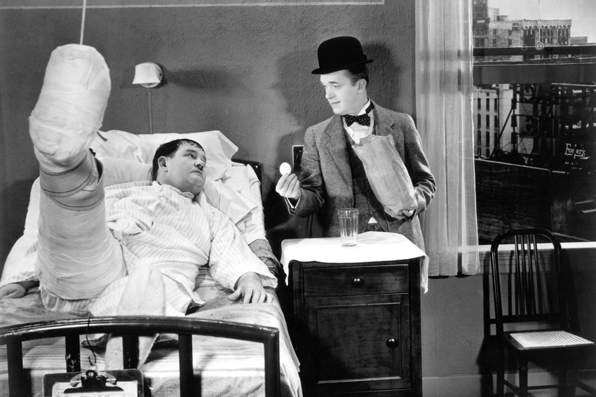 Primary image for Stan Laurel and Oliver Hardy in Laurel and HardyCounty Hospital 18x24 Poster