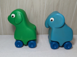 Little Tikes Wagon N' Friends Green Puppy Dog Blue Elephant Wheeled Toys... - $14.84