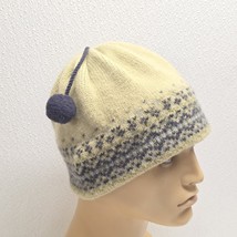 Vintage Merkley Headgear Womens Wool Winter Beanie Hat Tassel Green Blue - $17.73