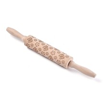 Wooden Engraved Embossing Rolling Pin for Baking Embossed Cookies - £12.60 GBP