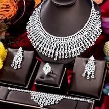 High Jewelry Luxury Princess 4PCS Indian Kundan Bridal Jewelry Set For Women Wed - £242.20 GBP