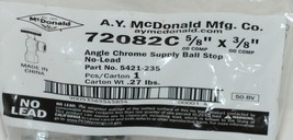A Y McDonald 5421235 Angle Chrome Supply Ball Stop 5/8 Inch by 3/8 Inches image 2