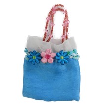 Vintage 2001 American Girl Spring Flower Outfit Purse Beaded Floral Blue... - £10.97 GBP