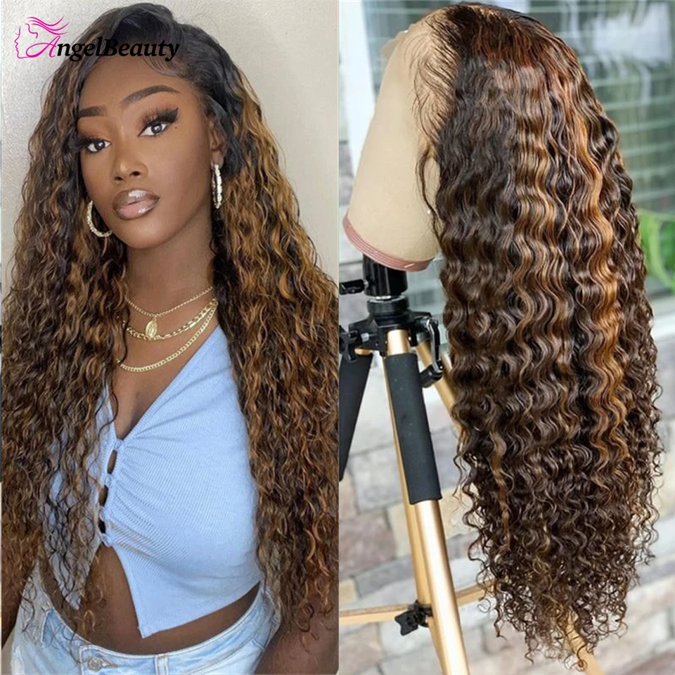 Small /Large Wig Cap Human Hair Wigs 4/27 Highlight Wig Water Wave HD Lace - £111.92 GBP+