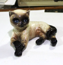 Vintage Goebel Blue Eyed Siamese Cat Kitten figurine West Germany - £19.42 GBP