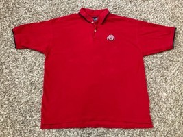 Vintage Ohio State Buckeyes Shirt Men XXL 2XL Red Polo Cotton OSU Logo Crable SS - $24.26