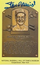 Stan Musial (d. 2013) Autographed Hall of Fame Plaque Postcard - £39.27 GBP