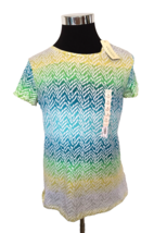 New with Tags Sonoma Everyday Tee Shirt Juniors Size L Multicolor Chevron Stripe - £11.65 GBP