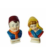 Salt Pepper Shakers vtg figurines Occupied Japan Holland bust boy girl a... - £23.44 GBP