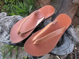 Men&#39;s Handmade Greek Leather Flip Flop Sandals - £32.10 GBP