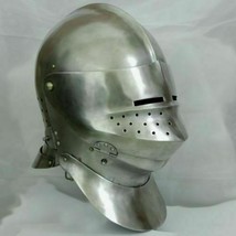 Medieval Knight Tournament Close Armor Helmet Replica 18Gauge Perfect Helm - $117.03