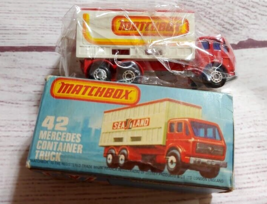 Matchbox 1976 Mercedes Container Truck Superfast #42 NEW in box in cellophane - $44.50