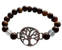 8mm Tiger Eye/ Quartz with Tree of Life - €27,87 EUR