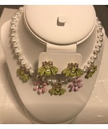 BETSEY JOHNSON Faux Pearl Flower Bee Necklace  with matching Bee earrings - $95.67 CAD
