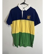 Polo Ralph Lauren Blue Yellow Green Rugby Shirt Crossed Mallets RLPC Siz... - €30,37 EUR