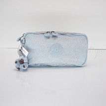 NWT Kipling KI9073 Chap Pen Case Accessory Pouch Polyamide Glistening Flora Blue - £27.93 GBP