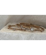 Bracelet 3 Bangles Designer RJ Graziano Rose Gold Color with Rhinestones... - $467.10 MXN